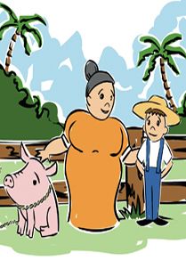 Juan Bobo sends the Pig to Mass